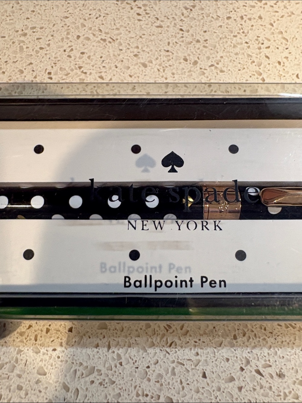 kate spade NWT black & white polka dot pen with matching pouch - Picture 7 of 8